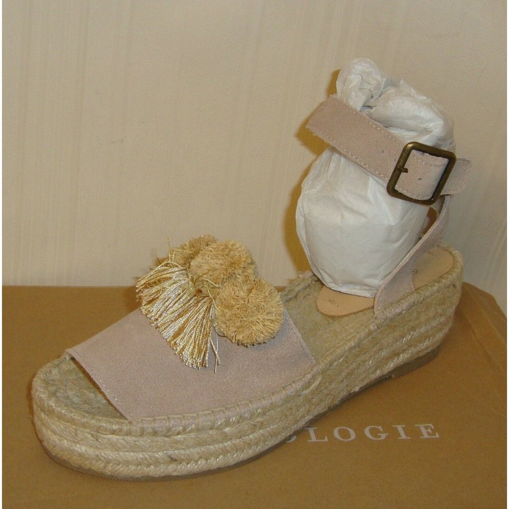 Soludos X Anthropologie PANAREA MidWedge Blush Sandal Women's Size US 10 NEW